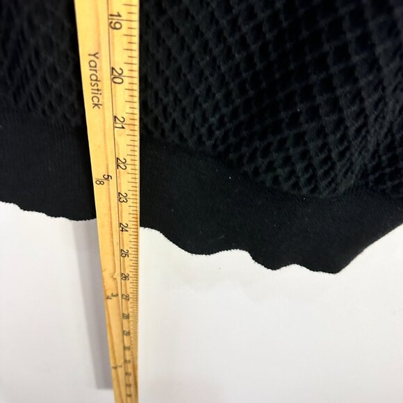 Lord And Taylor Sweater Top Women M Black Textured Knit Short Sleeve Minimalist - Picture 4 of 6